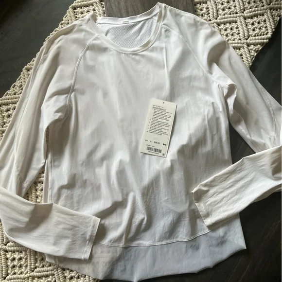 LULULEMON Quick Pace Long Sleeve White Size 8 EUC - Picture 8 of 16